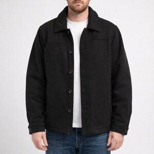Lucky Brand Men’s Black Button Front Jacket Coat Size Medium – Classic Casual Dr